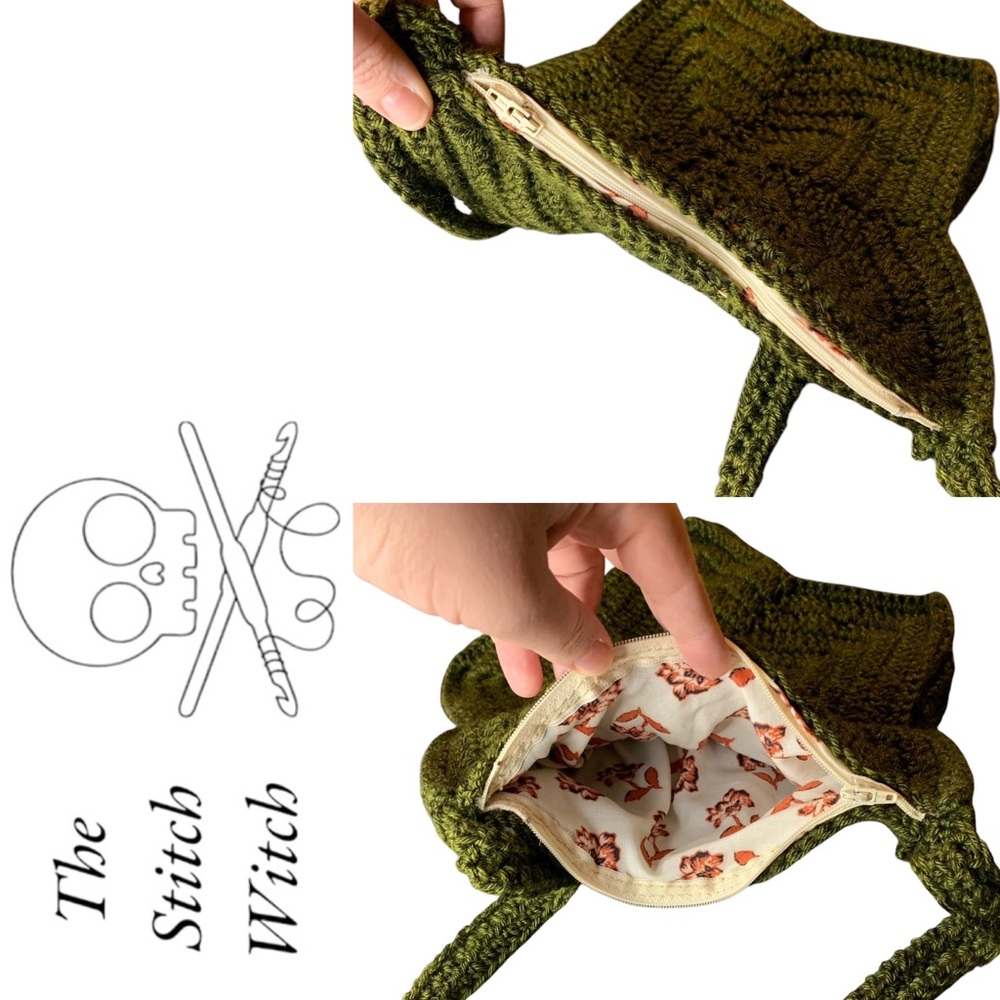Green Star Shaped Crocheted Crossbody Bag - Picture 5 of 7